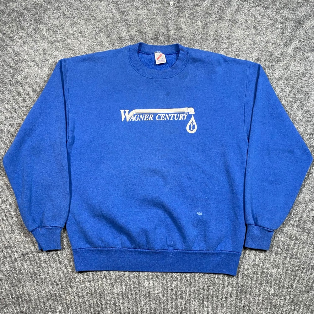 Vintage Jerzees Wagner Century Oil Sweatshirt‎ Mens Large Blue Made in USA 90s